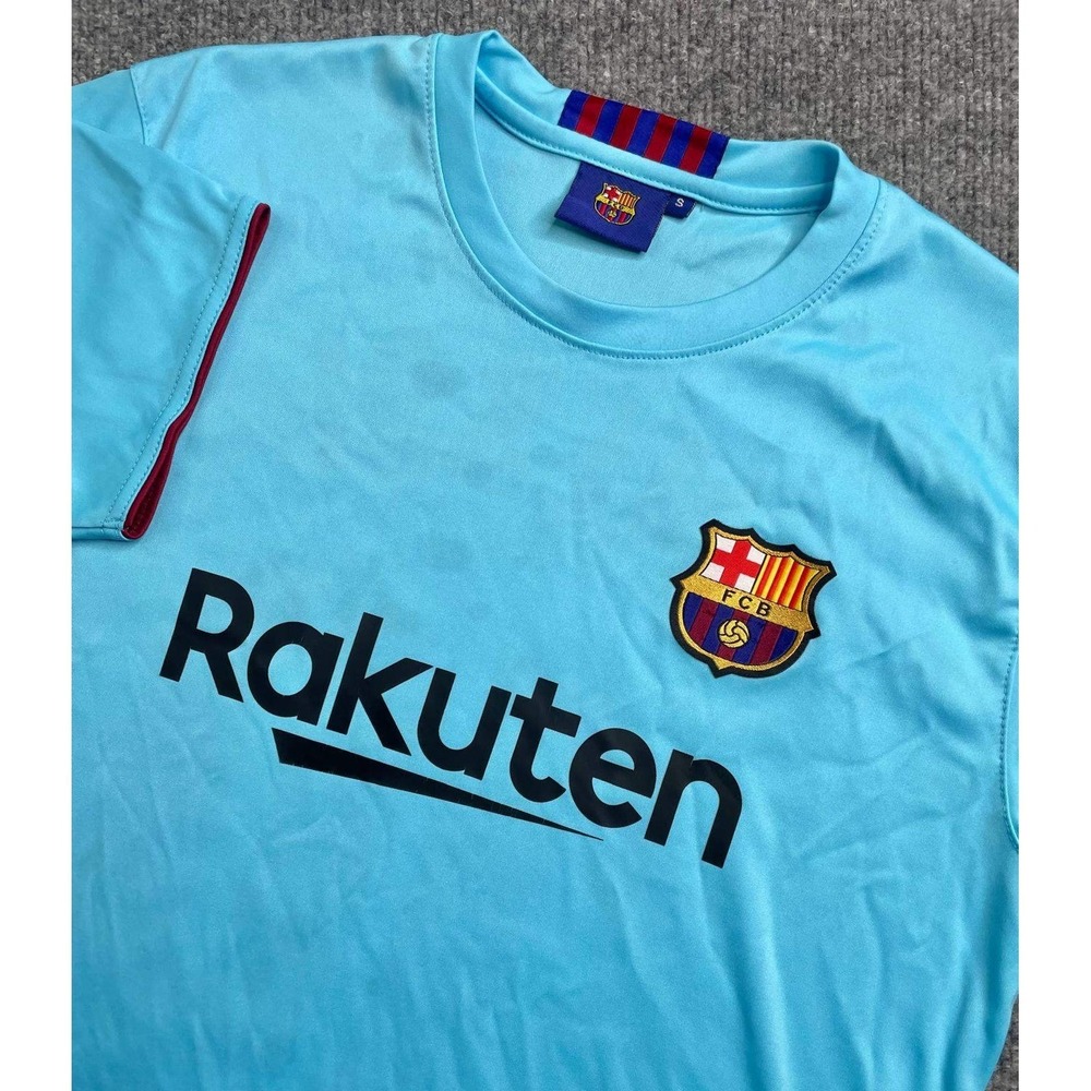 FC Barcelona Soccer Jersey Mens Small Blue Messi 10 Rakuten Short Sleeve Shirt